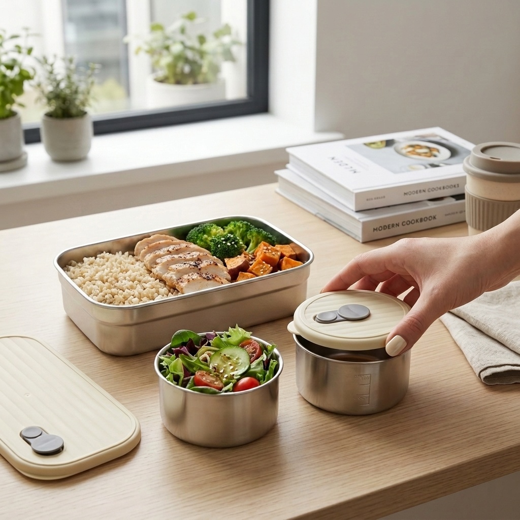 Meal Prep Bowl - Microwave Safe 304 Stainless Steel Bento