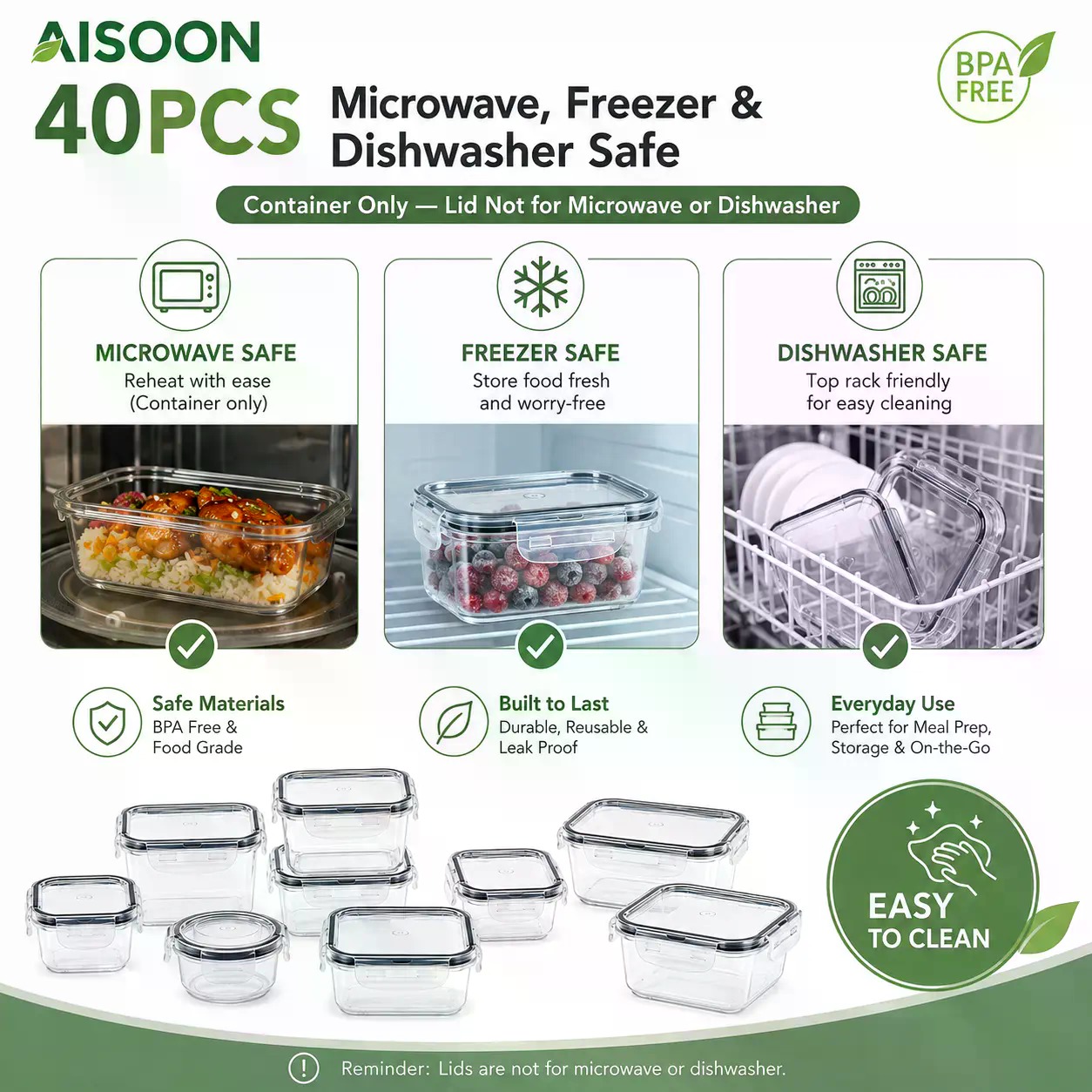 40 PCS Extra Large 85oz Silico - Meal Prep Kitchen ulasan dan harga